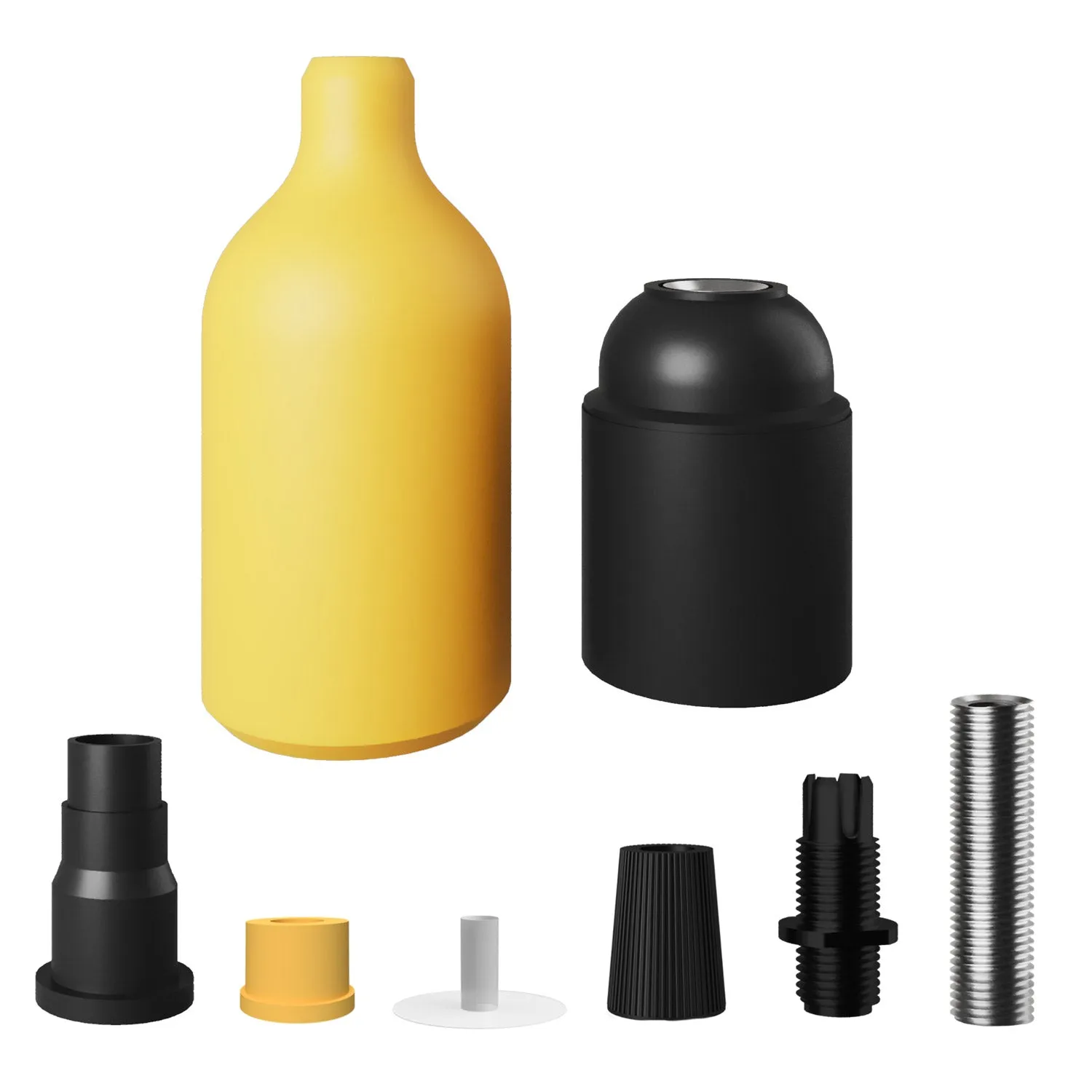 Creative Cables Kit portalampada E27 silicone giallo per lampadine a vista