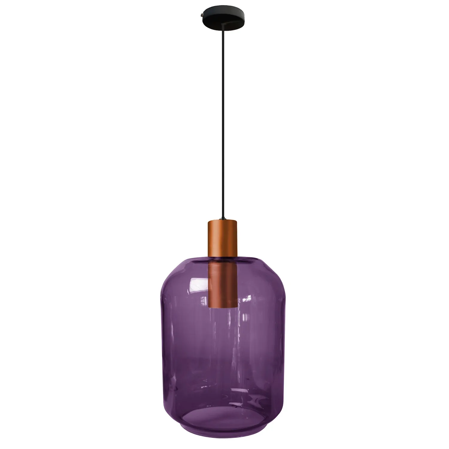 Tosel Svalbard Big sospensione rame e trasparente 20x100cm vetro