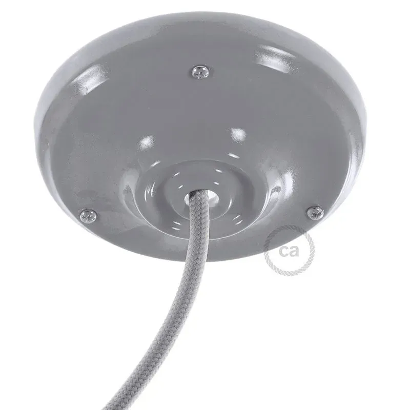 Creative Cables rosone soffitto porcellana grigia 105 mm