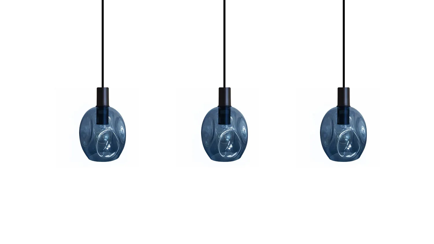 Tosel Vingolf lampadario barra nero vetro 70x100 cm E27
