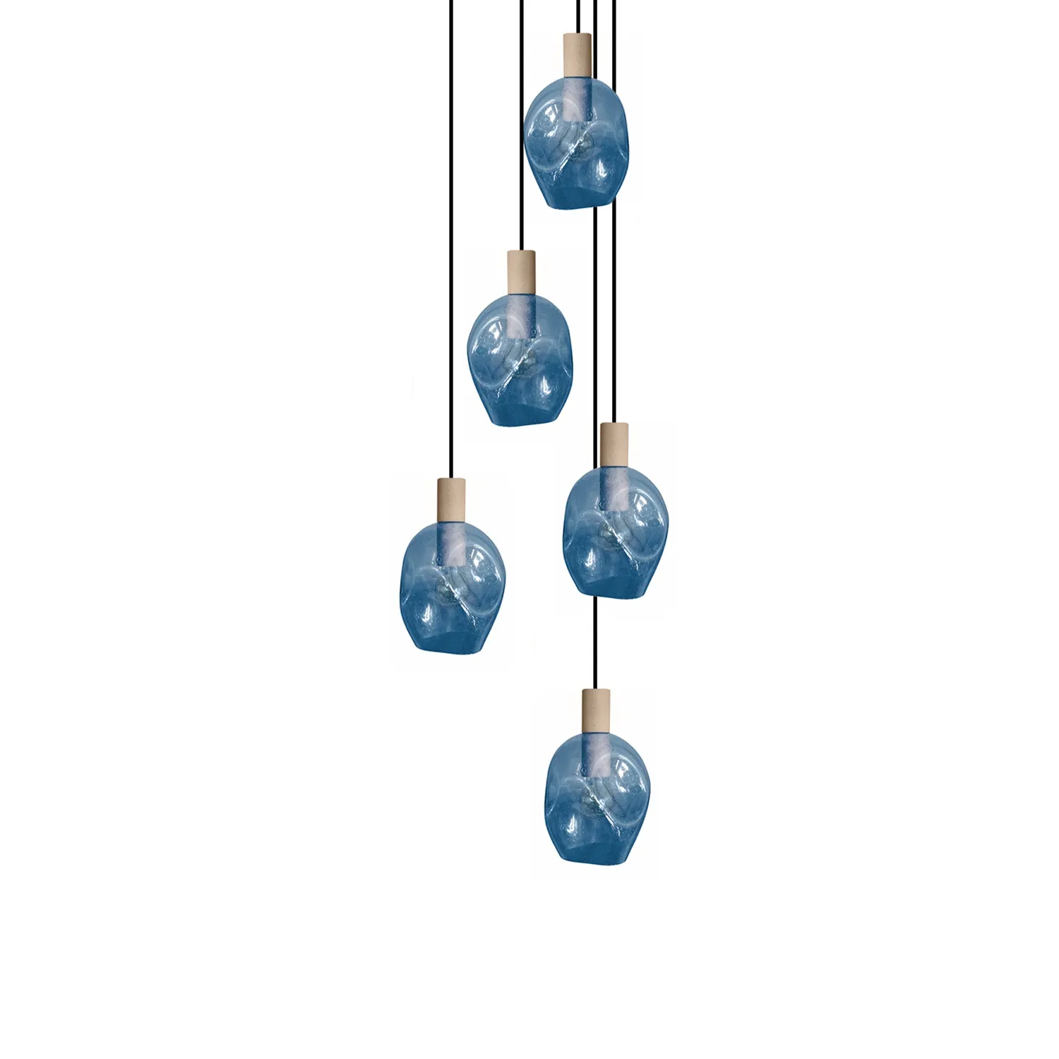 Tosel VINGOLF lampadario legno 5 luci E27 60x100