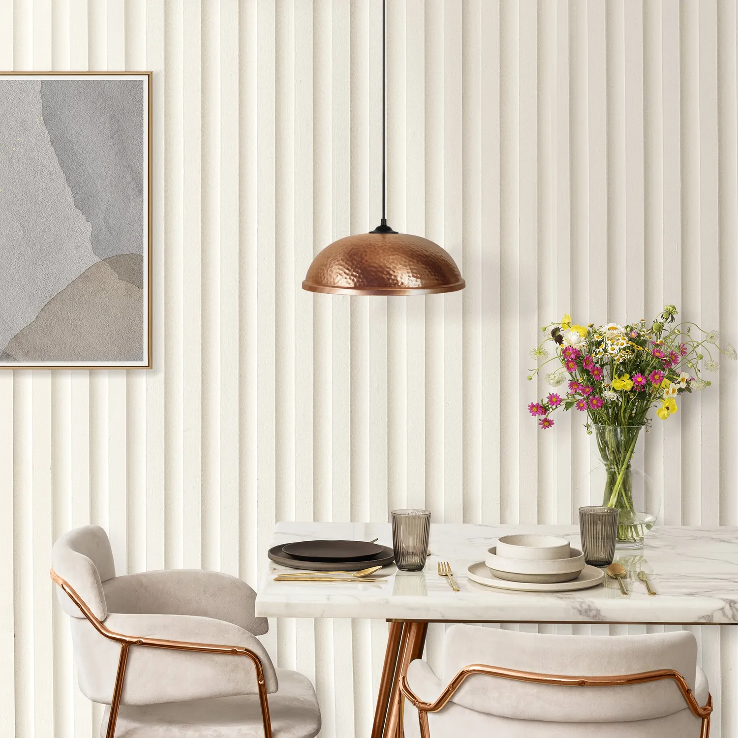 Tosel Jaipur lampadario a sospensione rame 31x100 cm