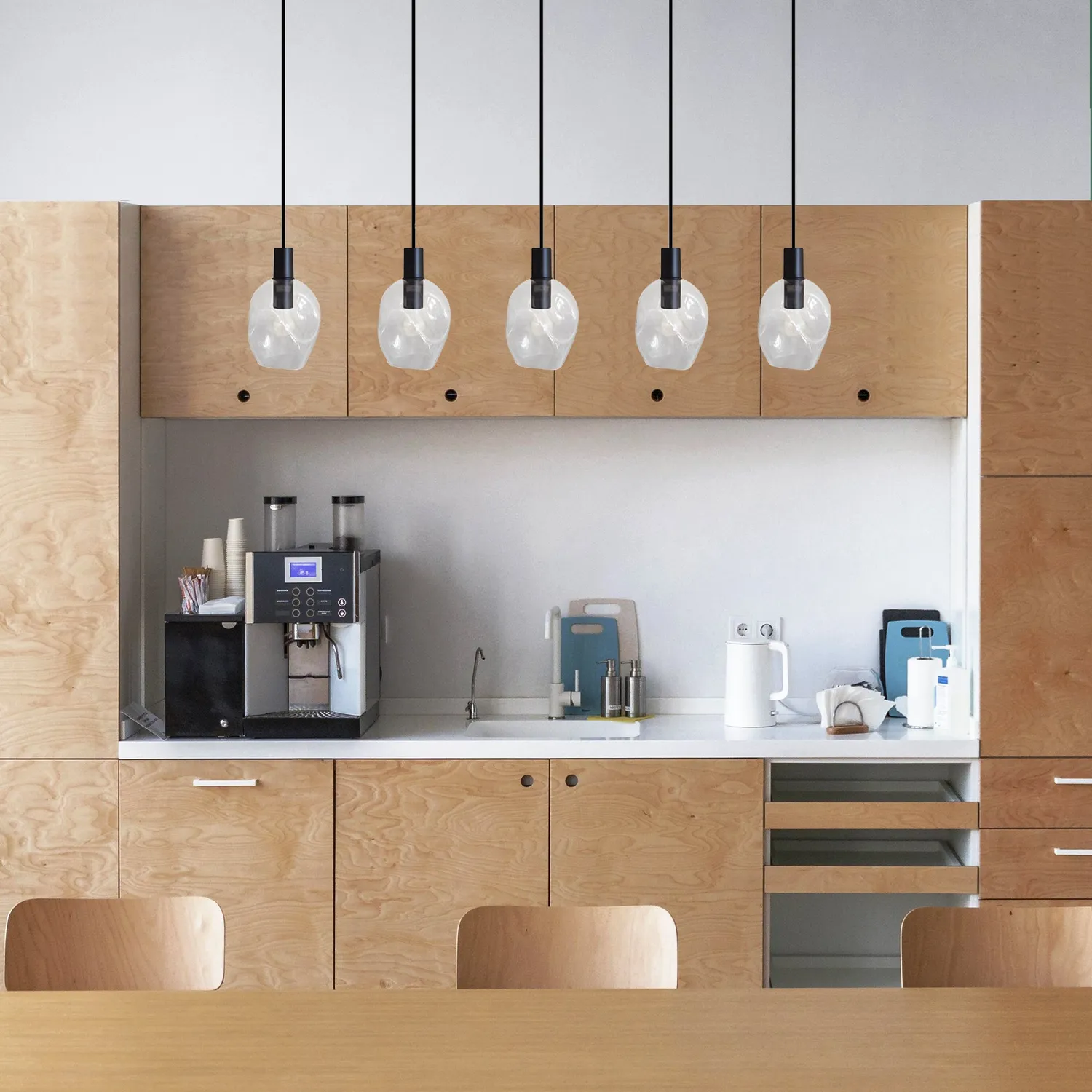 Tosel Vingolf lampadario nero-trasparente 100x100 cm 5 luci
