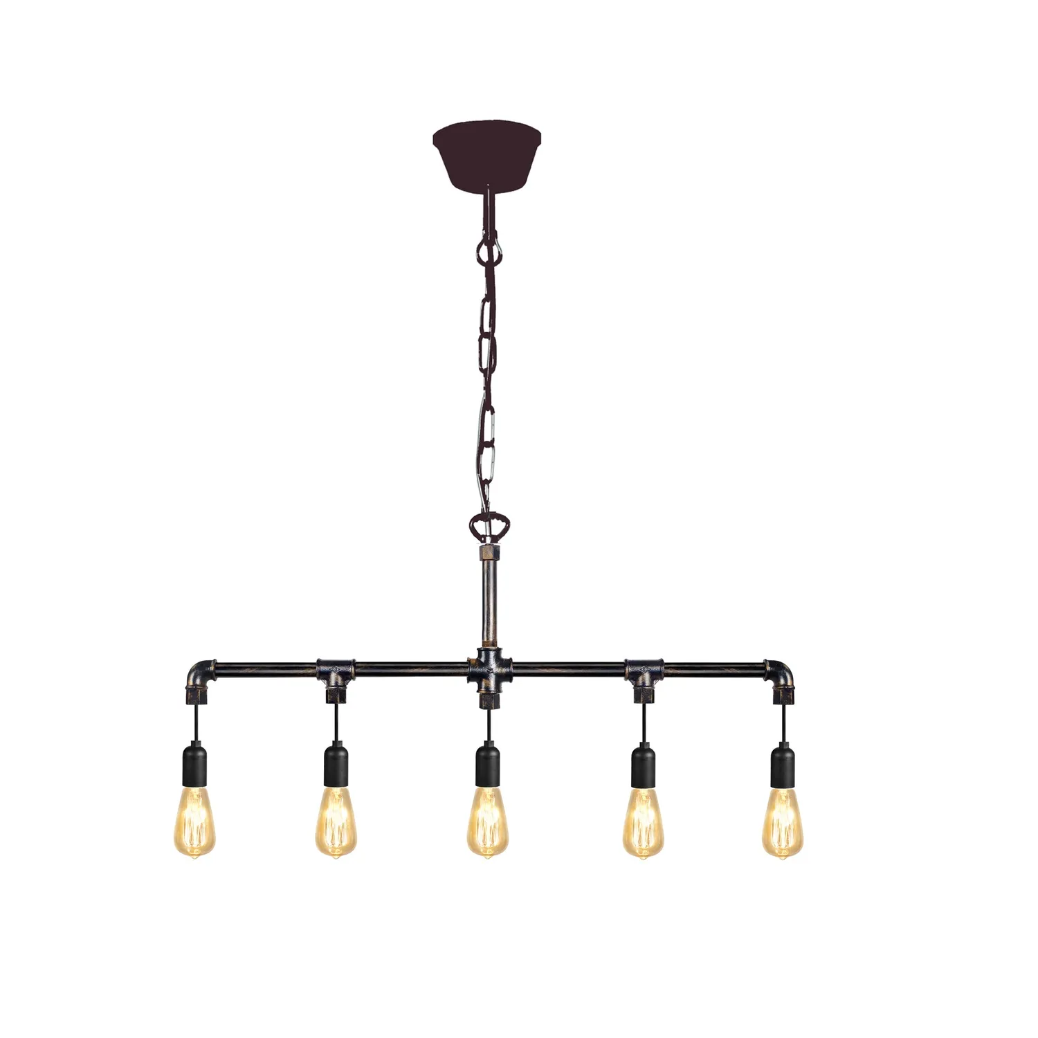 Tosel Hydraulik B Lampadario Barra Nero 5 Luci E27