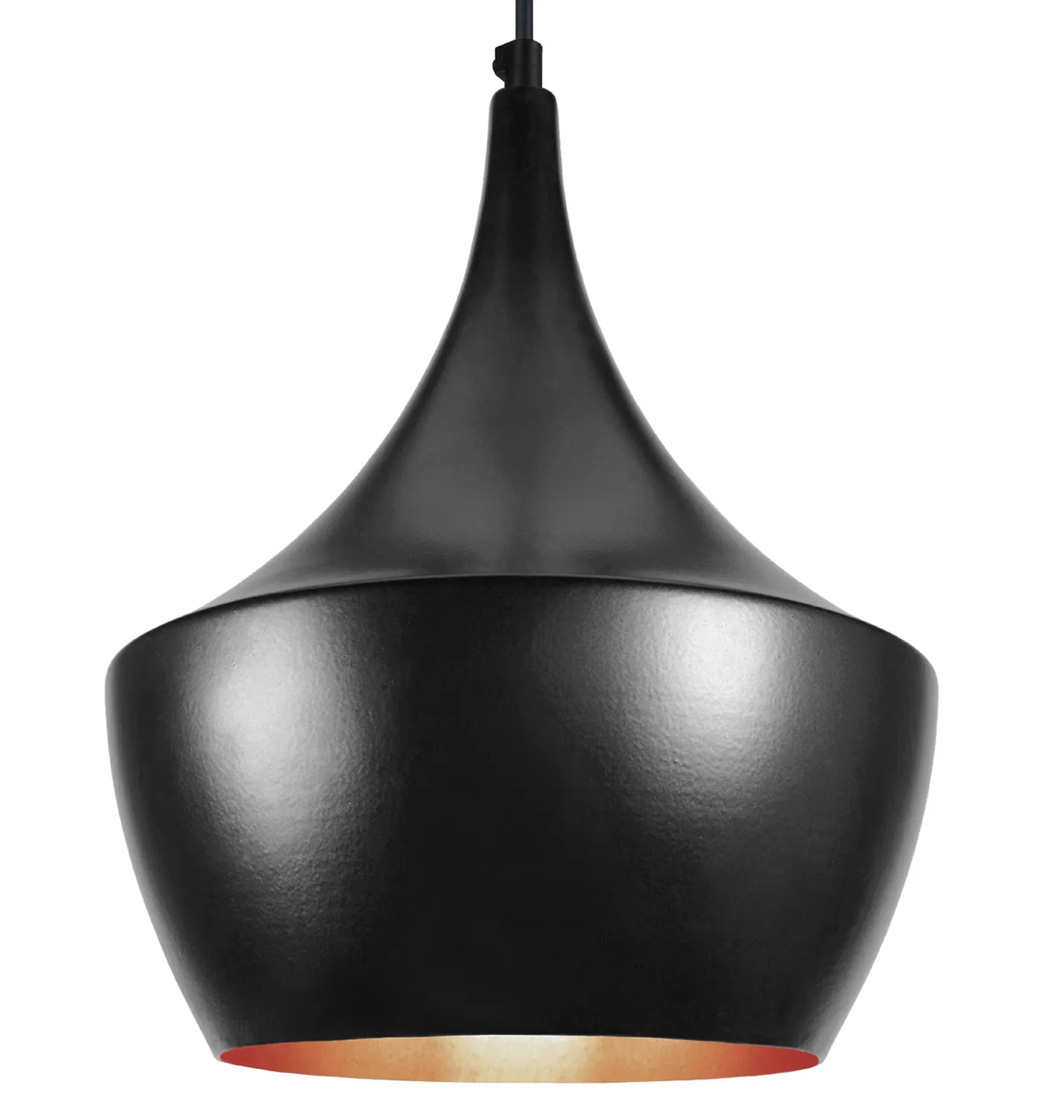 Tosel Falun Sospensione Metallo Conica Nera D24x100 cm