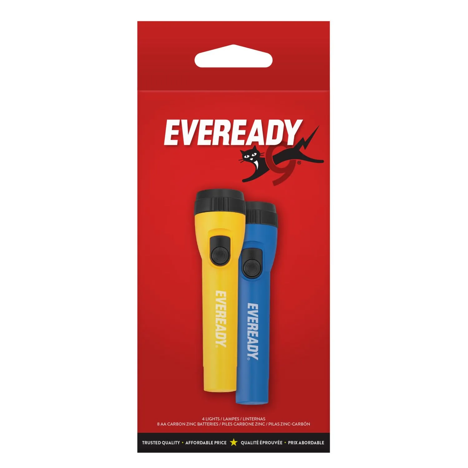 Eveready torcia LED 35 m blu giallo pack 4 batterie AA
