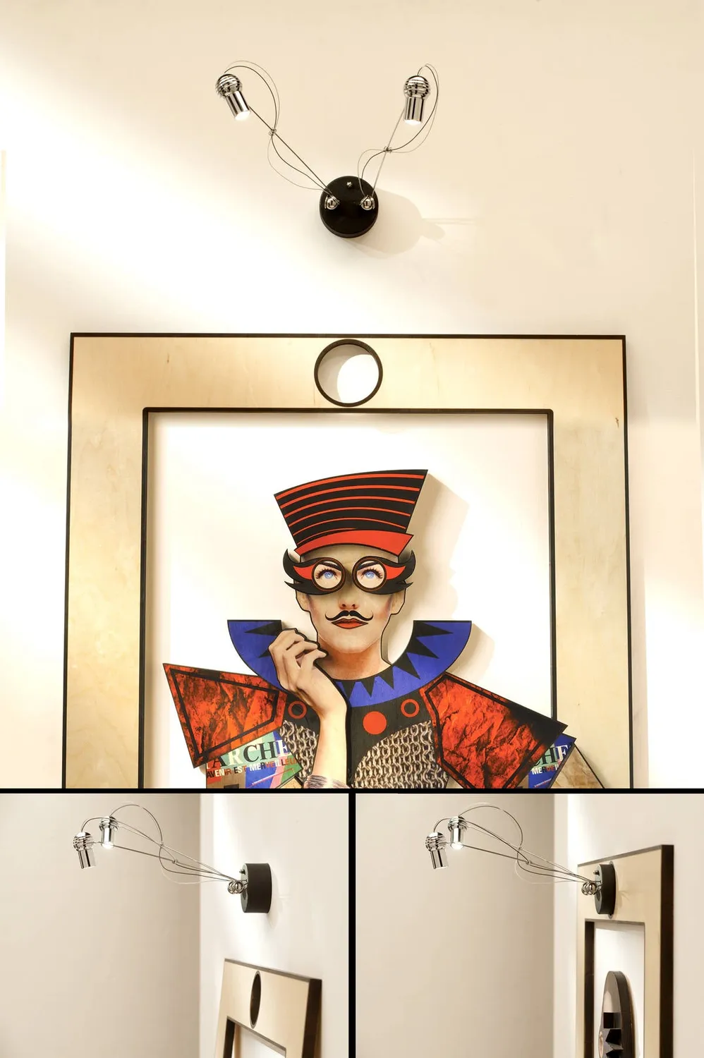 Lucifero Upset Sasha lampada beige LED inclusi