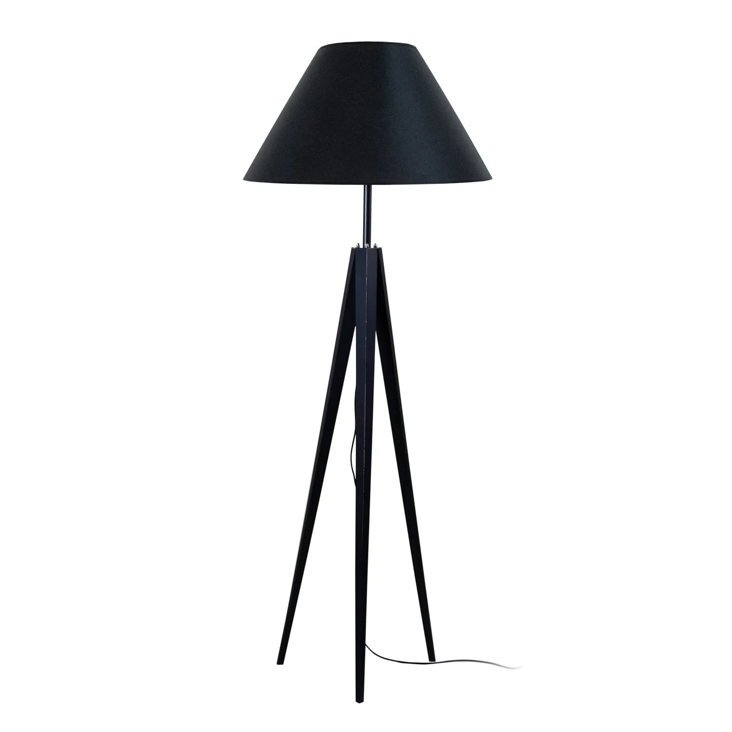 Tosel Idun B Piantana Treppiede Legno Nero 50x163 cm E27