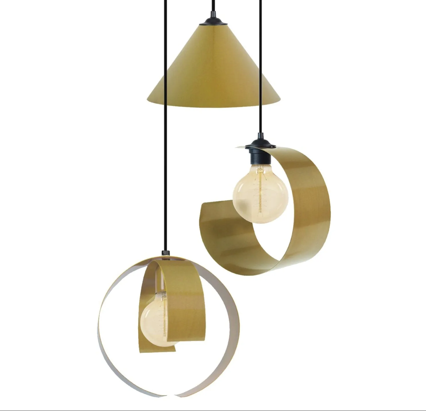 Tosel Kone Lune Touvois lampadario 40x90cm avorio metallo