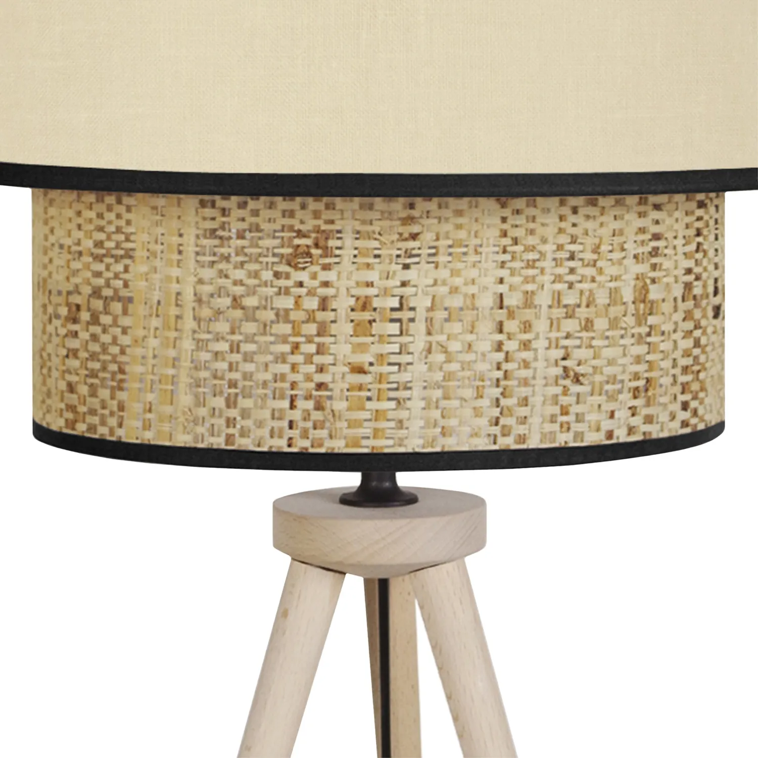 Tosel Cochin T lampada tavolo treppiede naturale crema 50 cm