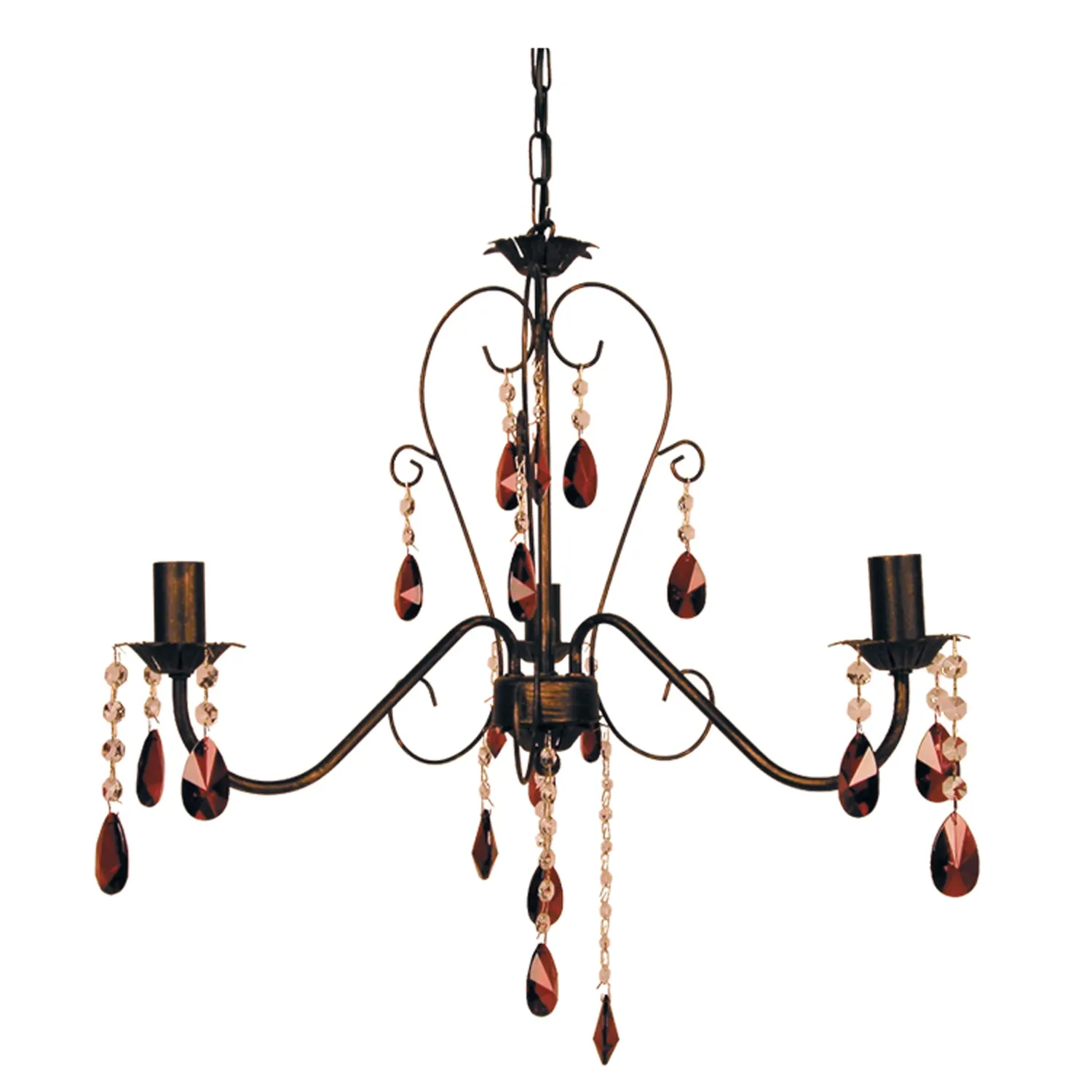 Tosel Pampilles lampadario 3 luci marrone 44 cm E14