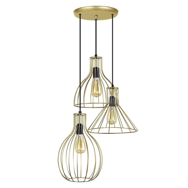 Tosel RUGBY POIRE CONE lampadario metallo nero 40x90 cm