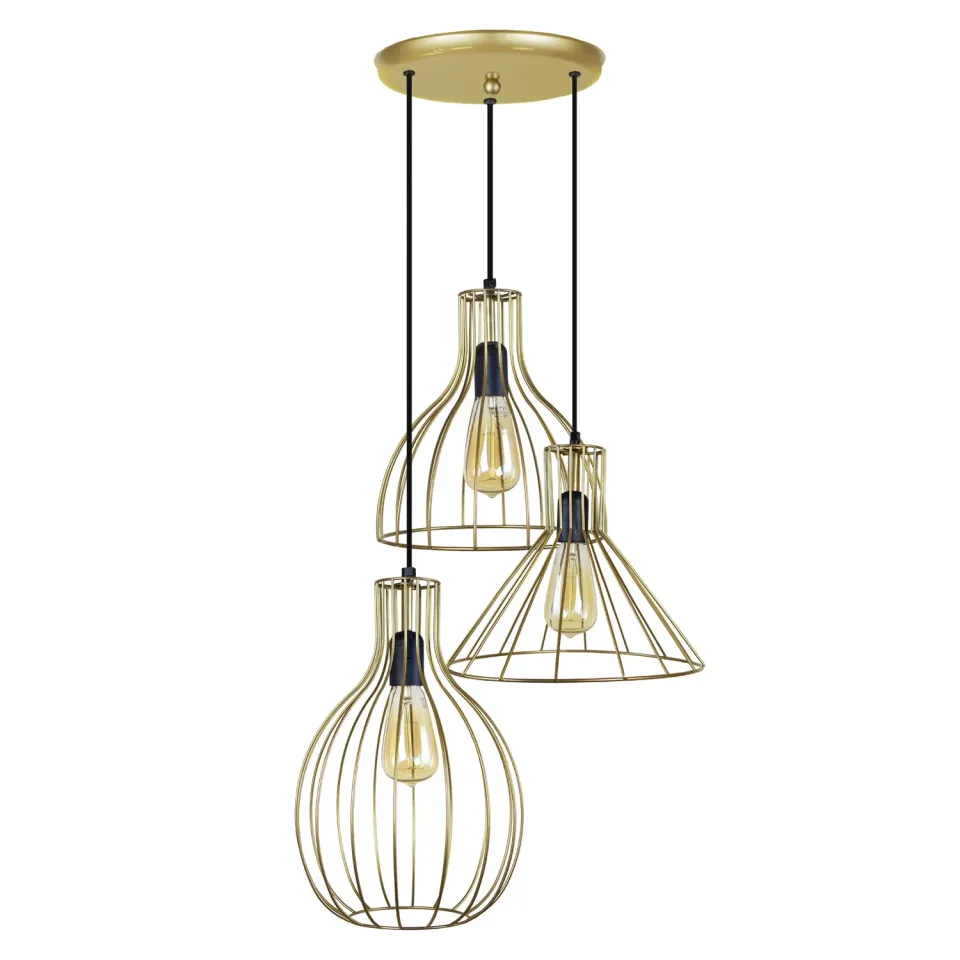 Tosel RUGBY POIRE CONE lampadario metallo nero 40x90 cm