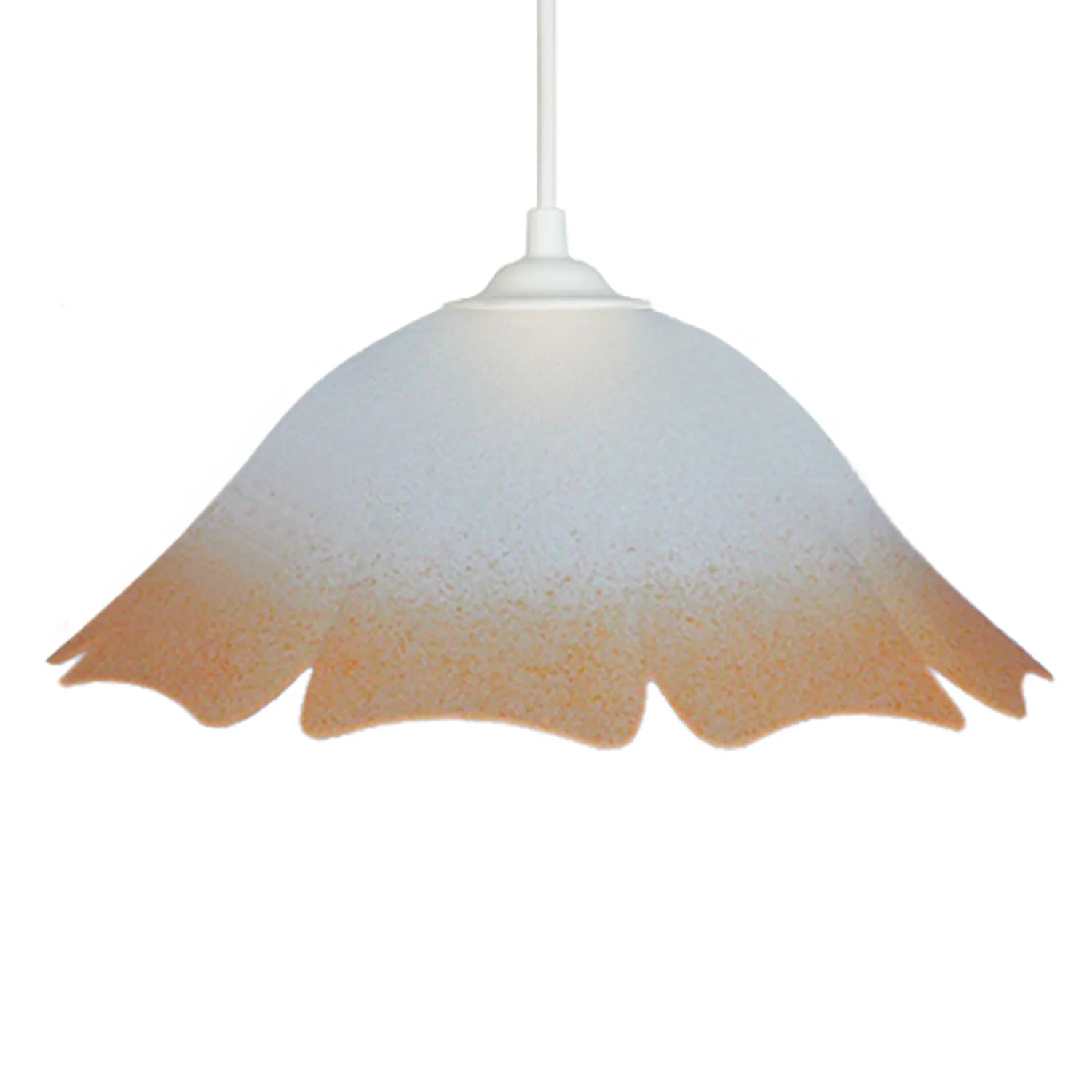 Tosel Clochete sospensione vetro bianco satinato 35x100 cm