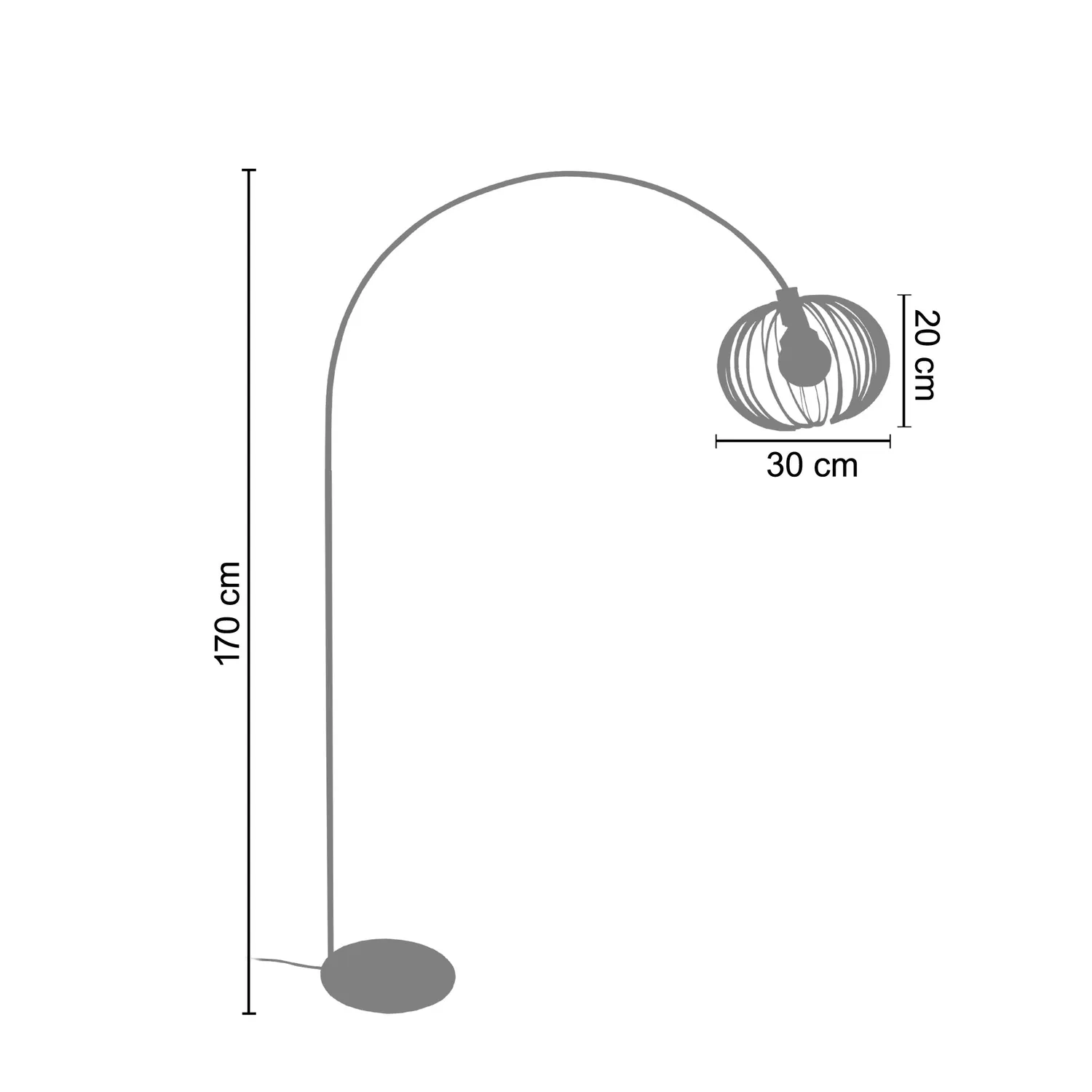 Tosel Alfena Arc piantana arco alluminio 120x200cm E27