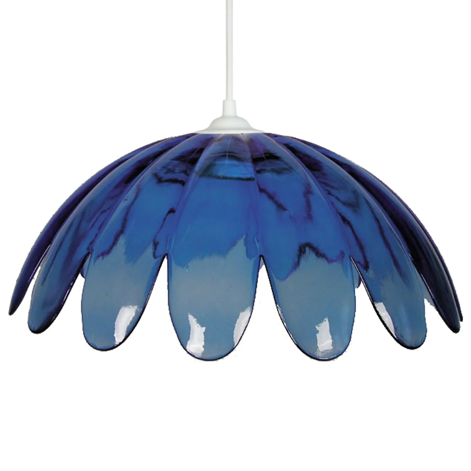 Tosel Petali Sospensione 35x100 cm Blu Vetro