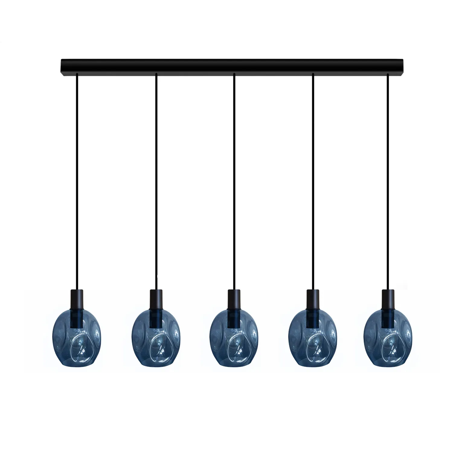 Tosel Vingolf lampadario nero-trasparente 100x100 cm 5 luci