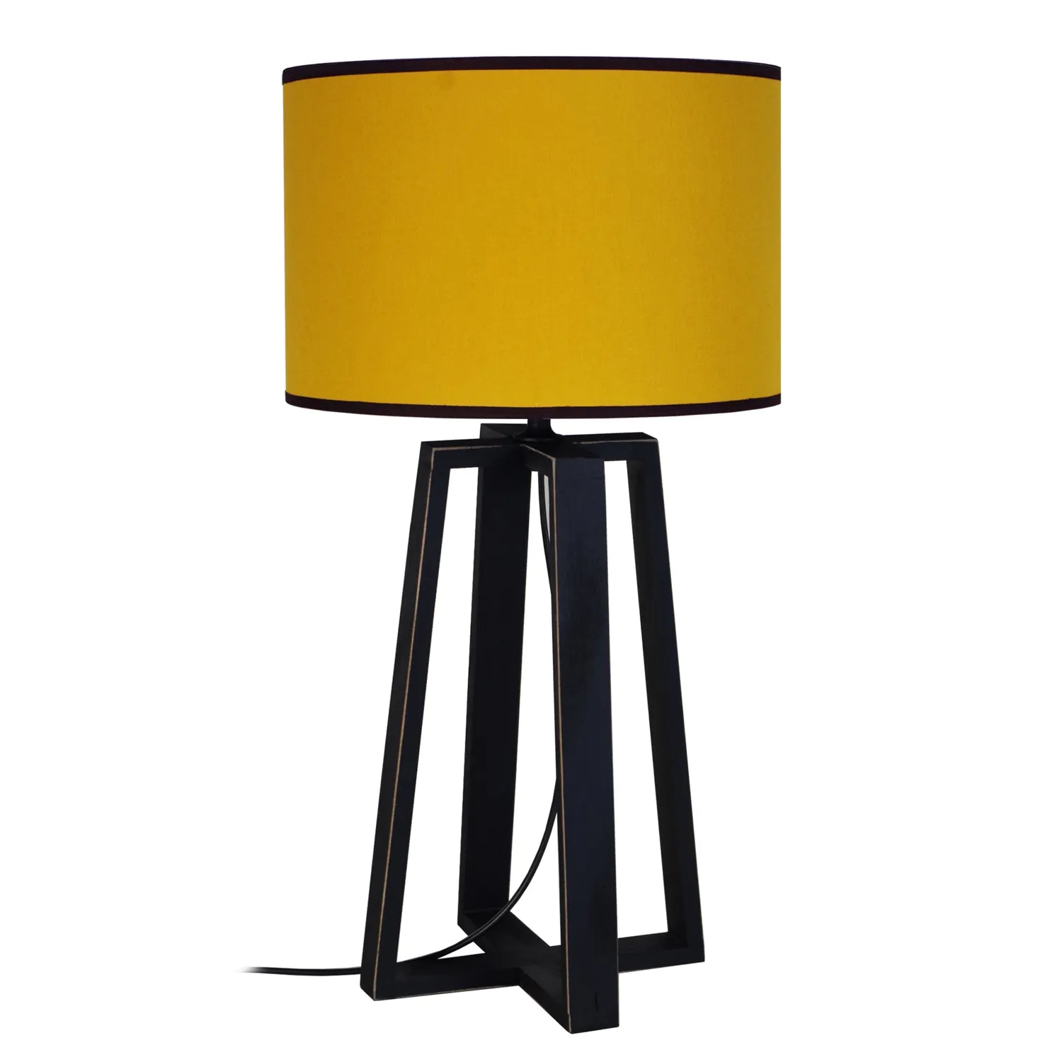 Tosel Manon N lampada da tavolo nero-grigio 22x50 cm legno
