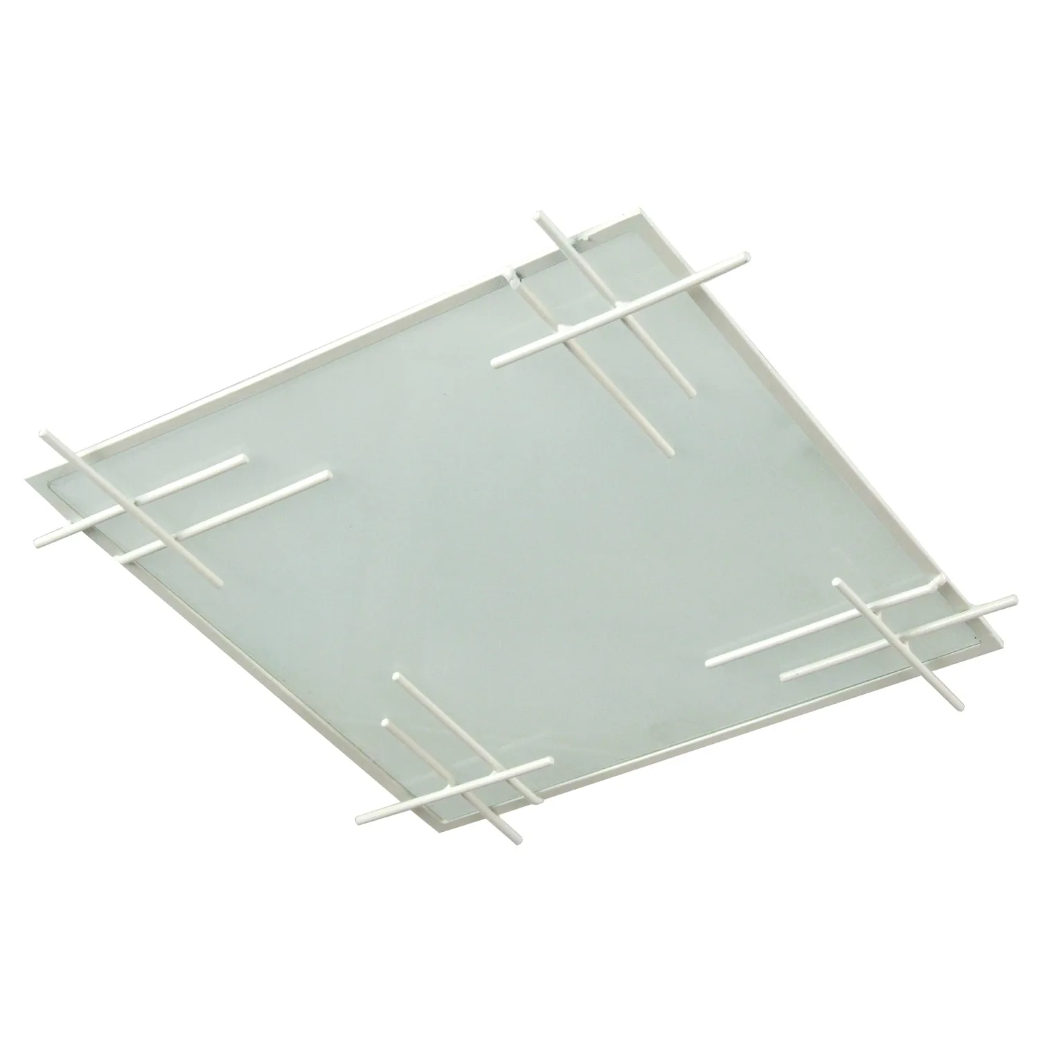 Tosel Tokyo Plafoniera Vetro Quadrata Bianca 35 cm