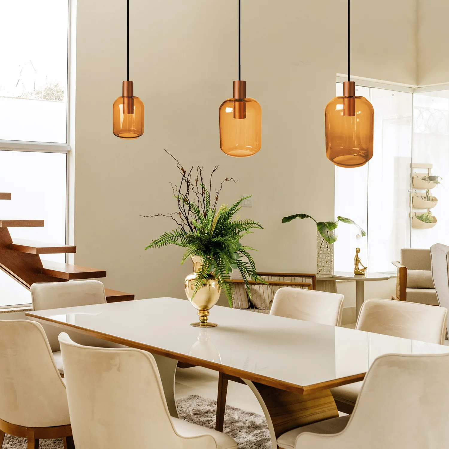 Tosel Svalbard Small lampadario rame 60x100 cm 3 luci