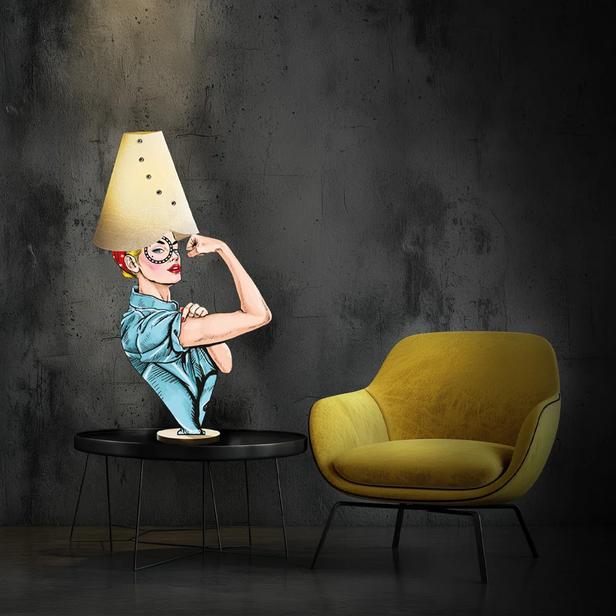 Lucifero Upset Design Fuck piantana legno beige E27