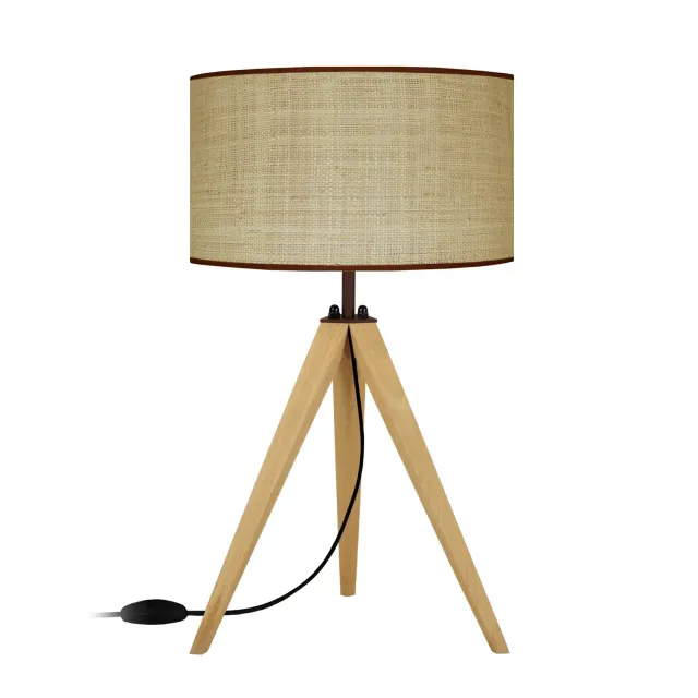 Tosel Goa lampada tavolo treppiede naturale 30x51cm