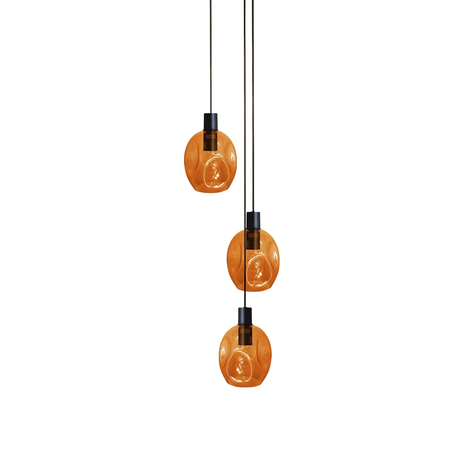 Tosel VINGOLF lampadario nero 35x120 cm 3 luci vetro