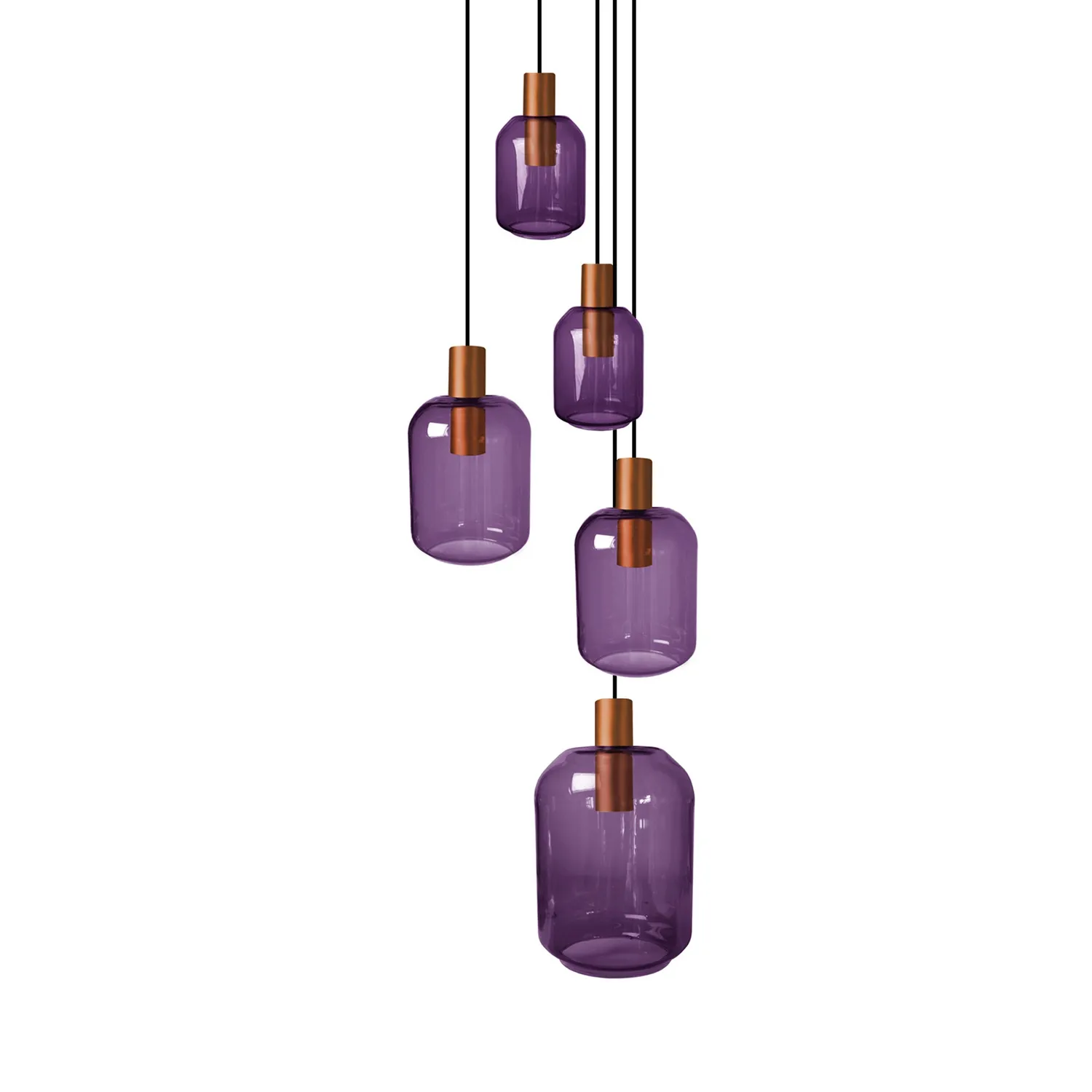 Tosel Svalbard Small lampadario 5 luci rame trasparente