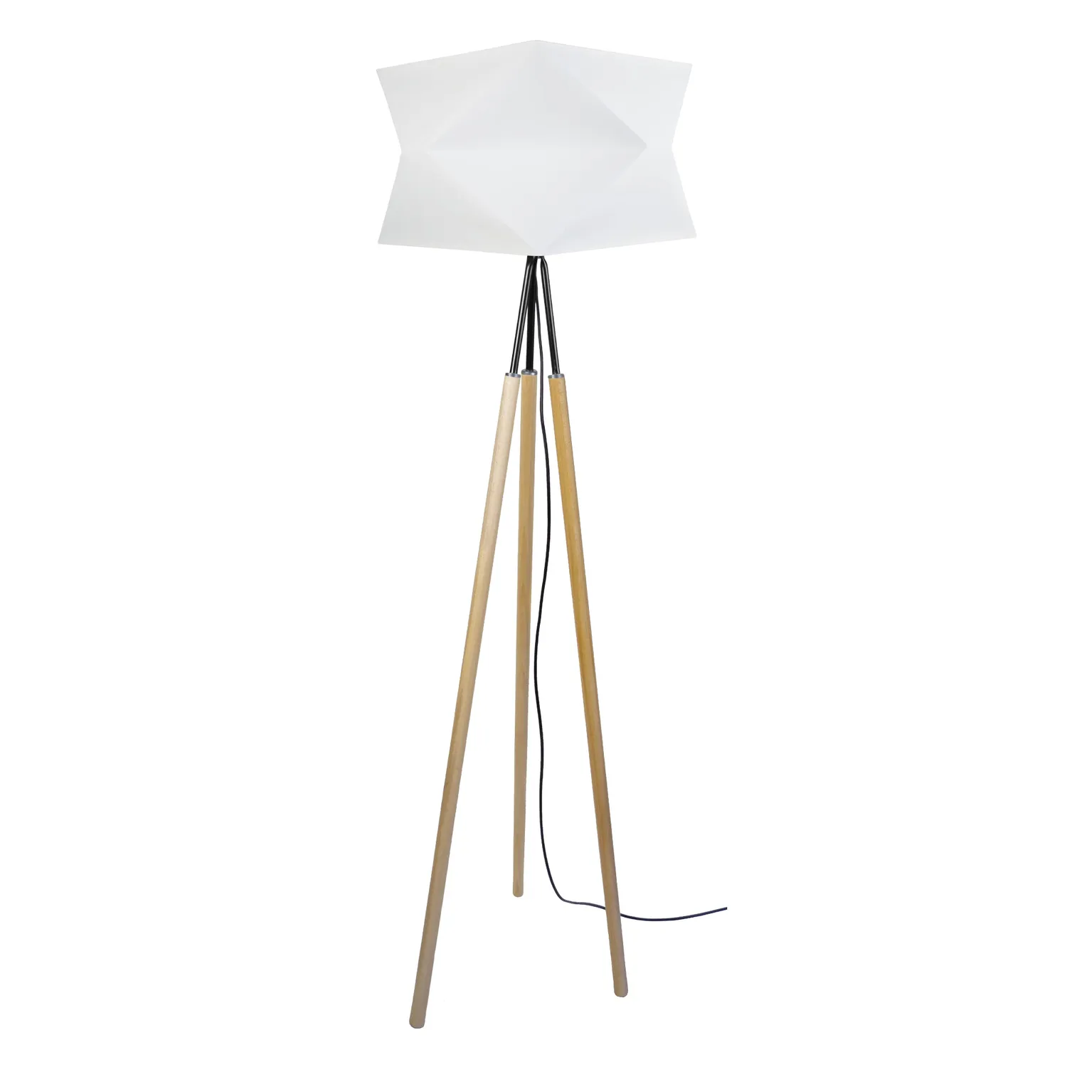 Tosel Goteborg piantana treppiede legno naturale alluminio 45x160cm