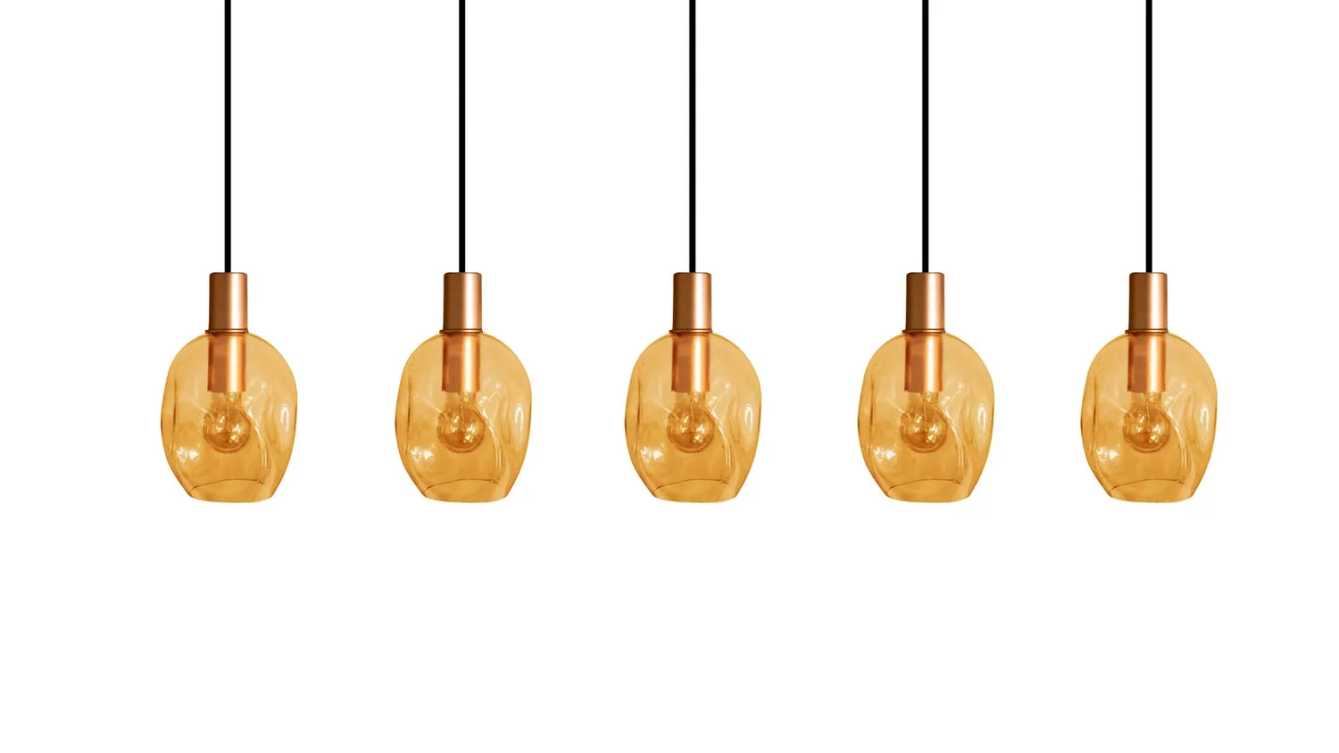 Tosel Vingolf Lampadario Rame Vetro 5 Luci E27
