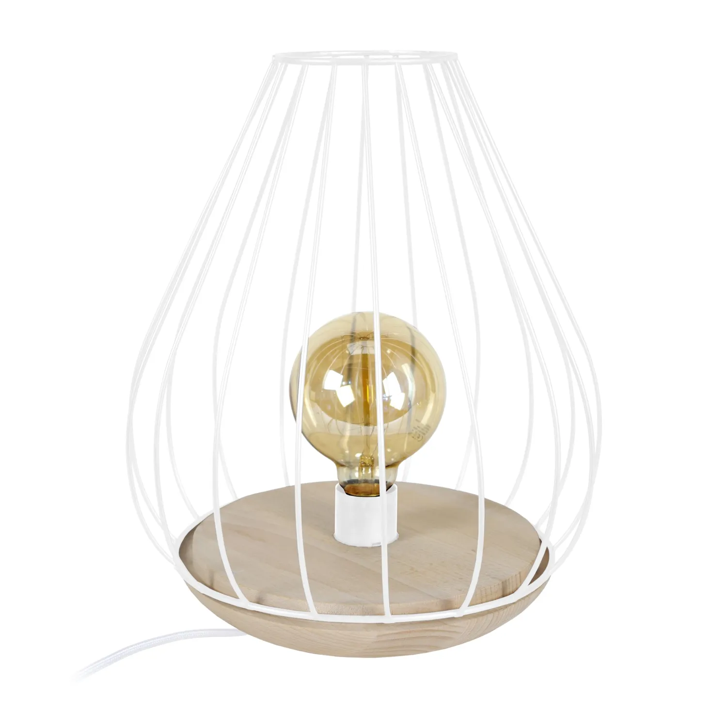 Tosel Cividale lampada comodino bianca 25x35cm